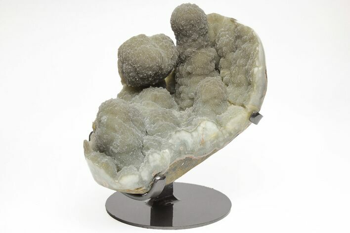 Green Druzy Quartz Formation With Metal Stand #209188